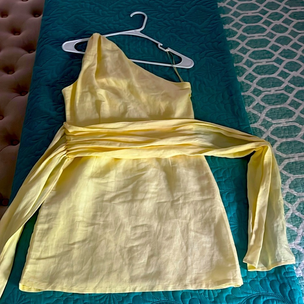 Summer linen yellow Fren Connection dress
